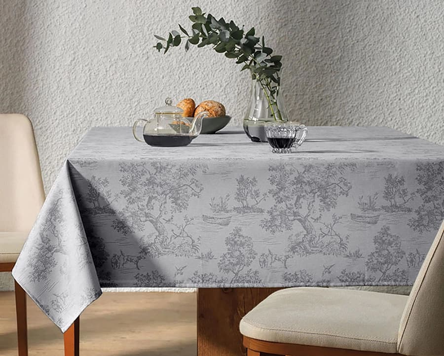 Toalha de Mesa Karsten Sempre Limpa Jacquard Grazia - Quadrada - 1.80x1.80m