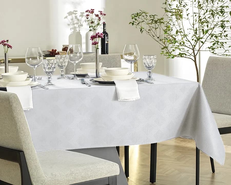 Toalha de Mesa Karsten Sempre Limpa Jacquard Zattar - Quadrada - 1.80x1.80m