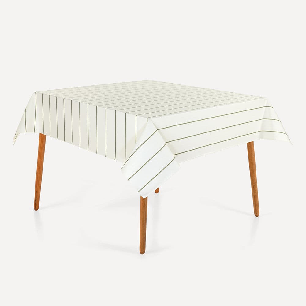 Toalha de Mesa Quadrada 6 L 1,80mx1,80m Royale Branco/Verde