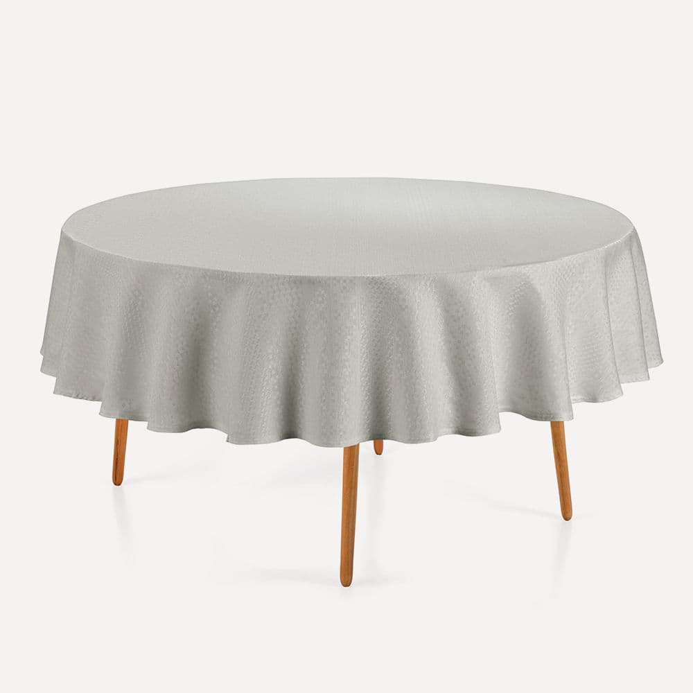 Toalha de Mesa Redonda 6 Lugares Artemis Cinza