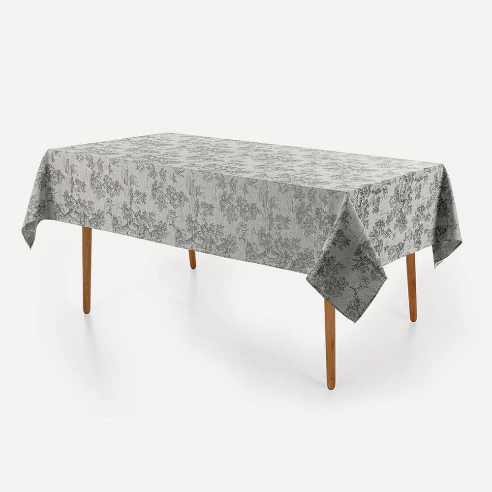 Toalha de Mesa Retangular 8 Lugares Grazia Cinza