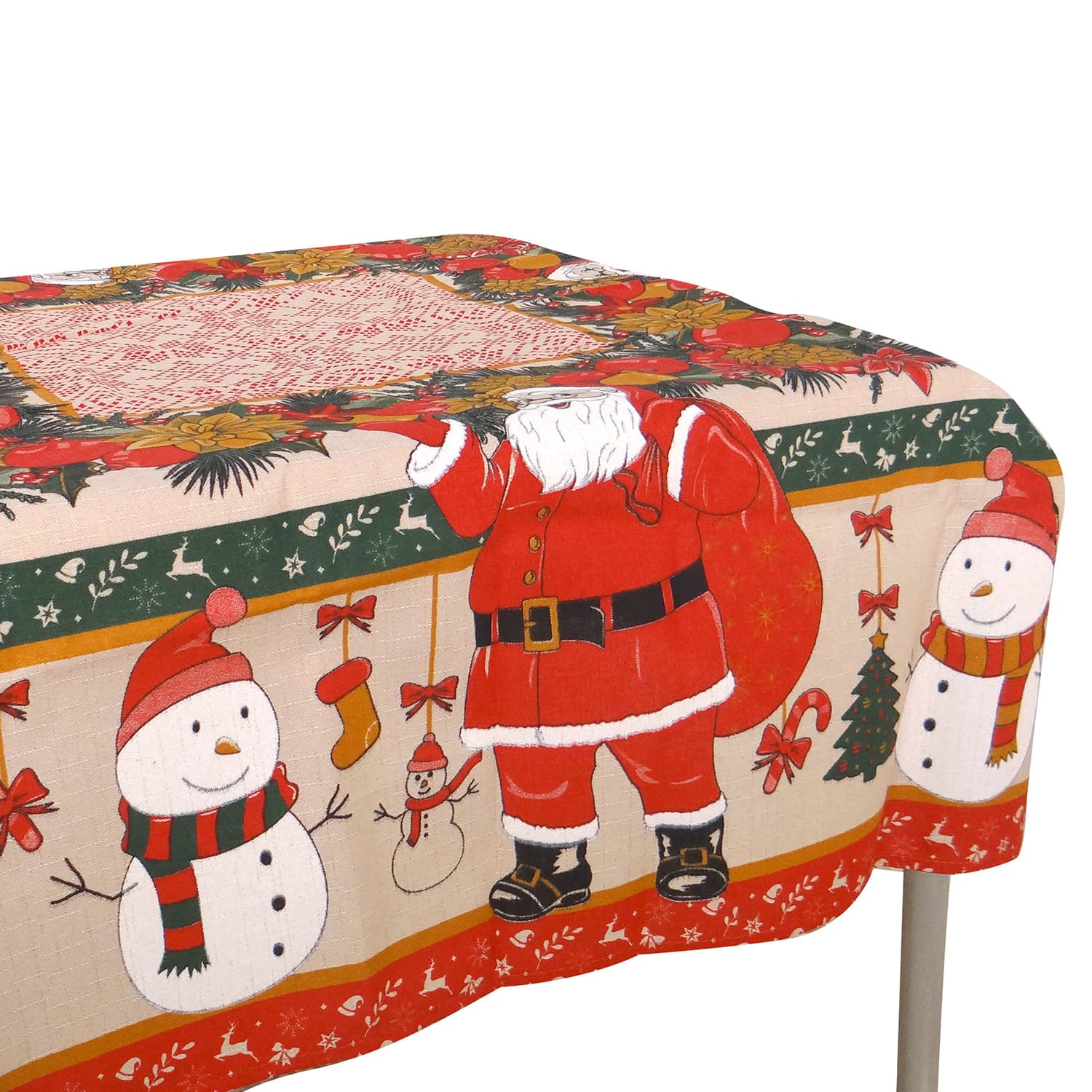 Toalha Mesa Quadrada Natal 1,40m Boneco Neve - Bat