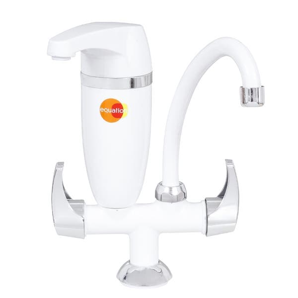 Torneira com Filtro de Pia para Cozinha com Bica Alta Cromada e Branca Premium Equation