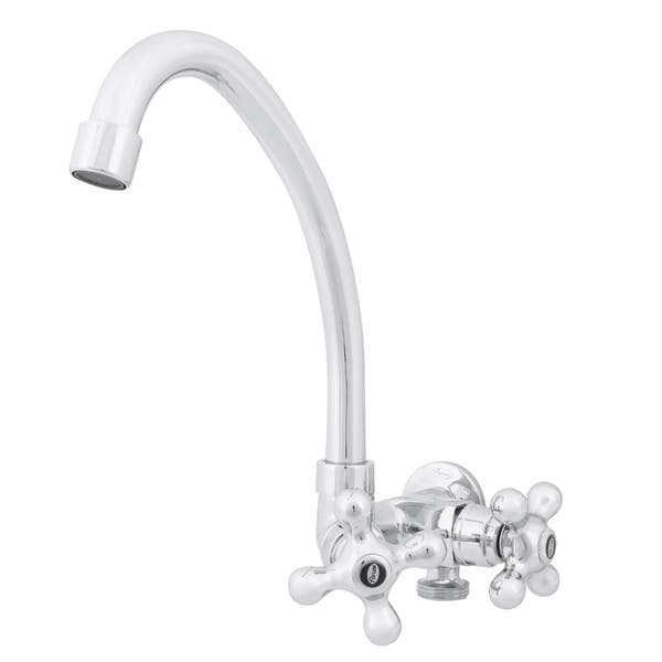 Torneira de Parede para Cozinha com Bica Alta Cromada 3159 Cruzeta Forusi