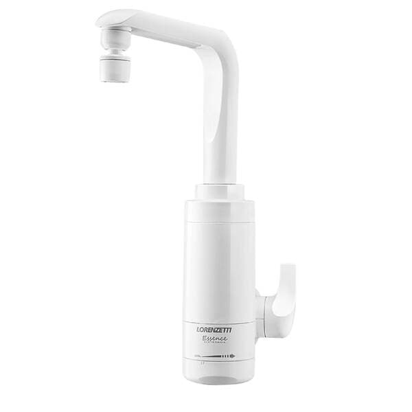 Torneira Elétrica de Parede para Cozinha com Bica Alta Branca 127V (110V) Essence Lorenzetti