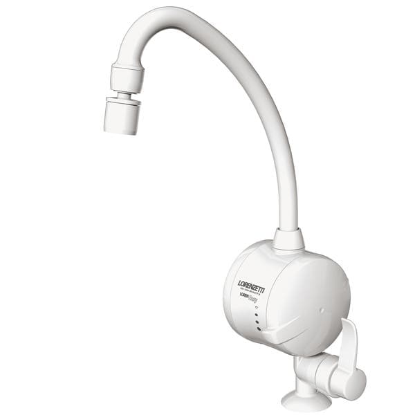 Torneira Elétrica de Pia para Cozinha com Bica Alta Branca 127V (110V) Easy Lorenzetti