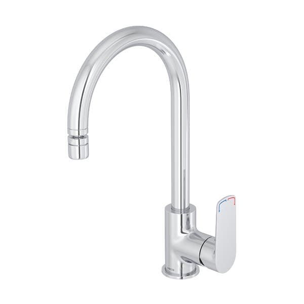Torneira Misturador de Pia para Cozinha com Bica Alta Articulável Cromada Level One Deca