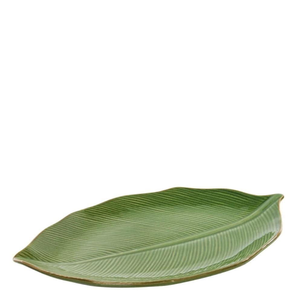 Travessa de Cerâmica de Folha de Aloe 38x24cm