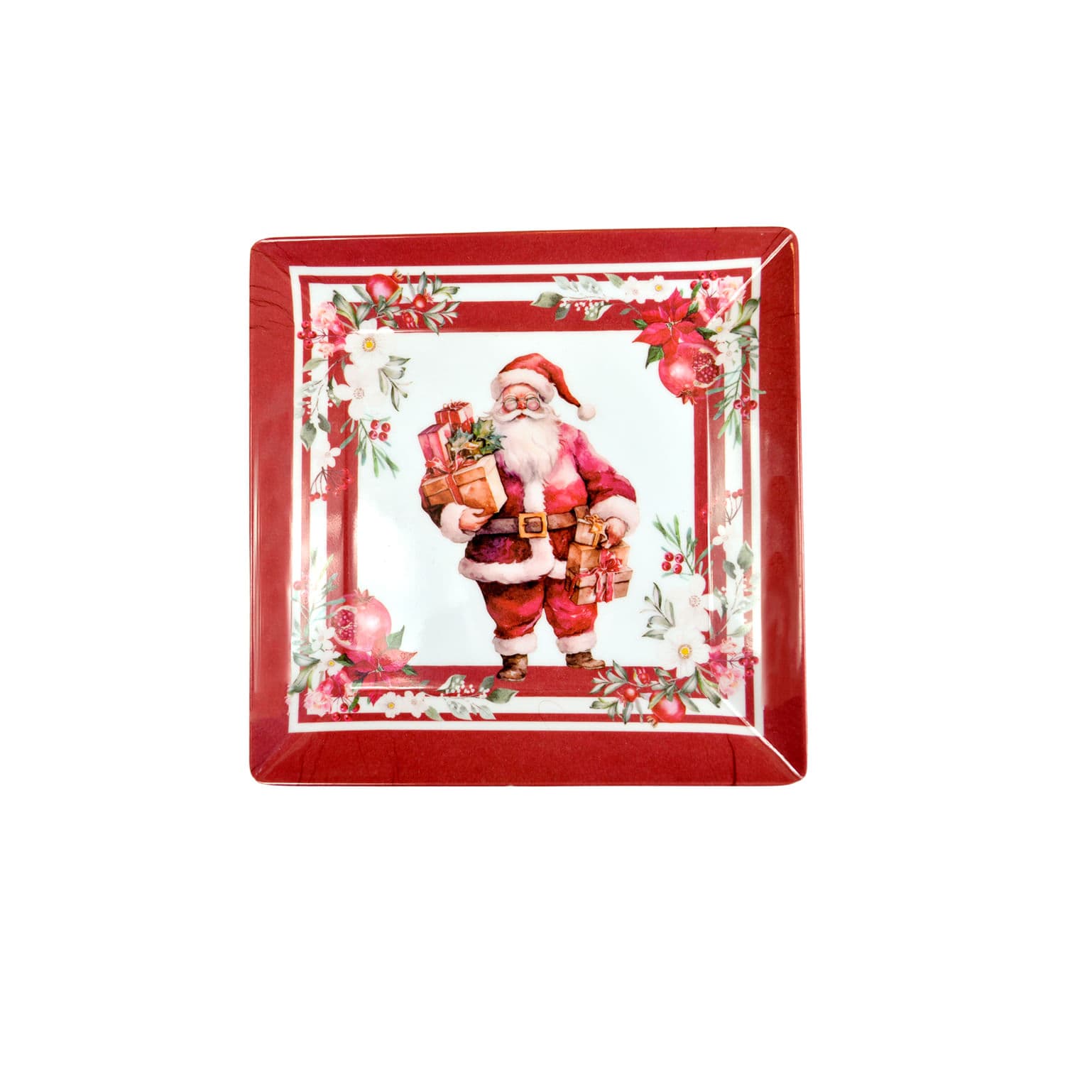 Travessa de Natal Quadrada 20cm Melamine - Yangzi