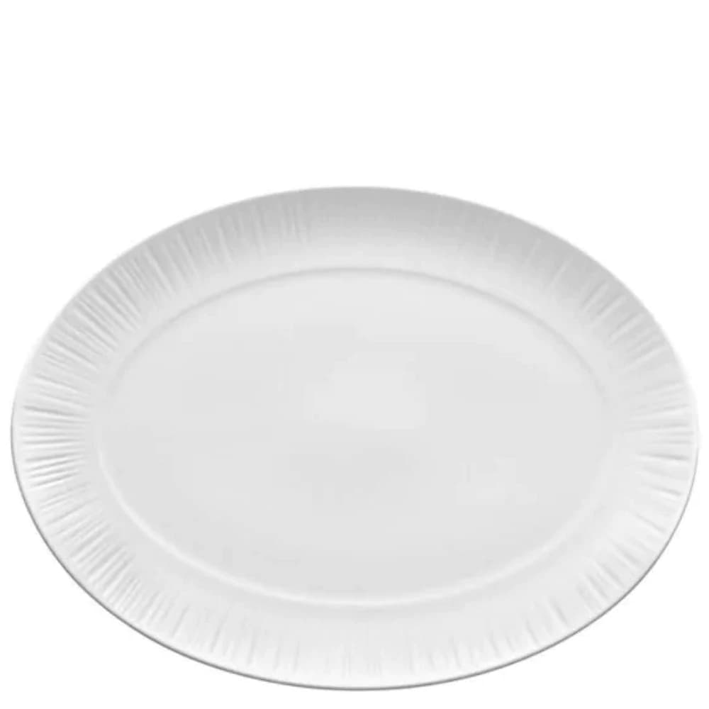 Travessa de Porcelana Noritake Conifere Branco 37cm