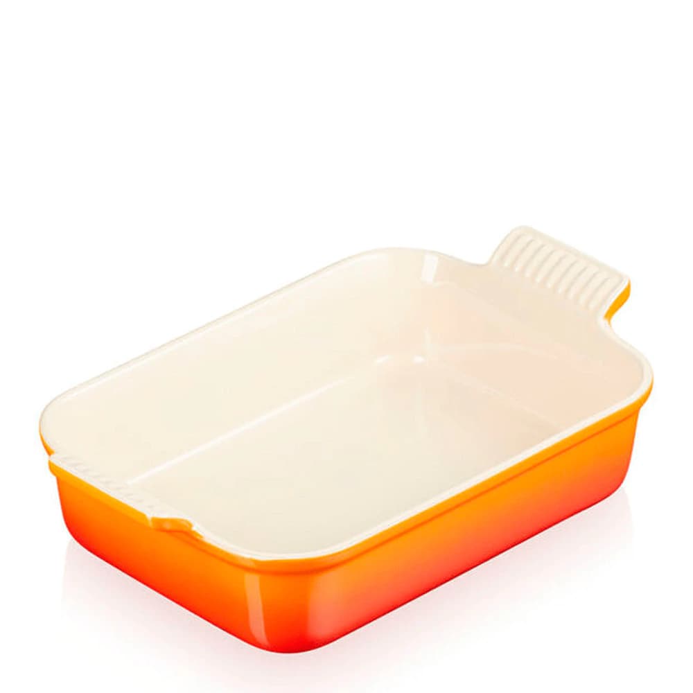 Travessa Refratária de Cerâmica Le Creuset Heritage Laranja 19x15x8cm