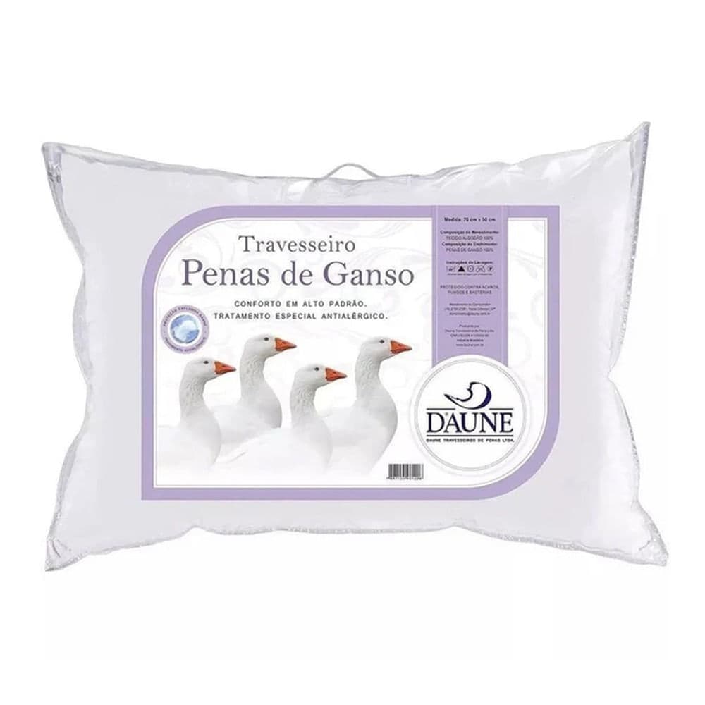 Travesseiro de Penas De Ganso 50x70cm - Daune