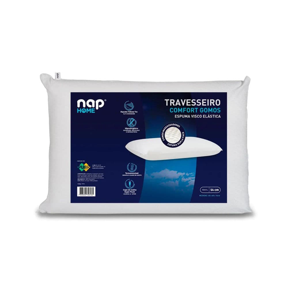 Travesseiro de Viscoelástico Comfort Gomos 48x68cm - Nap