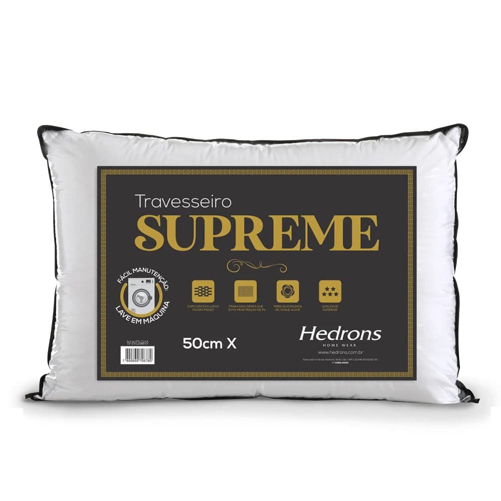 Travesseiro Supreme 50x70cm Branco - Hedrons
