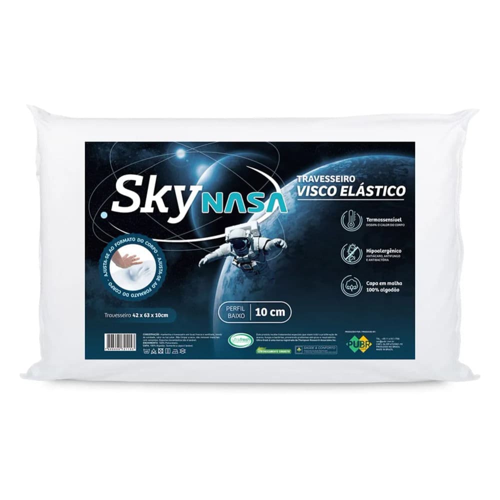 Travesseiro Viscoelástico Skynasa 42x63cm - Nap