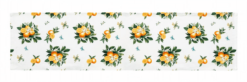 Trilho de Mesa em Tecido Estampado com Toque de Llinho Positano - Mameg