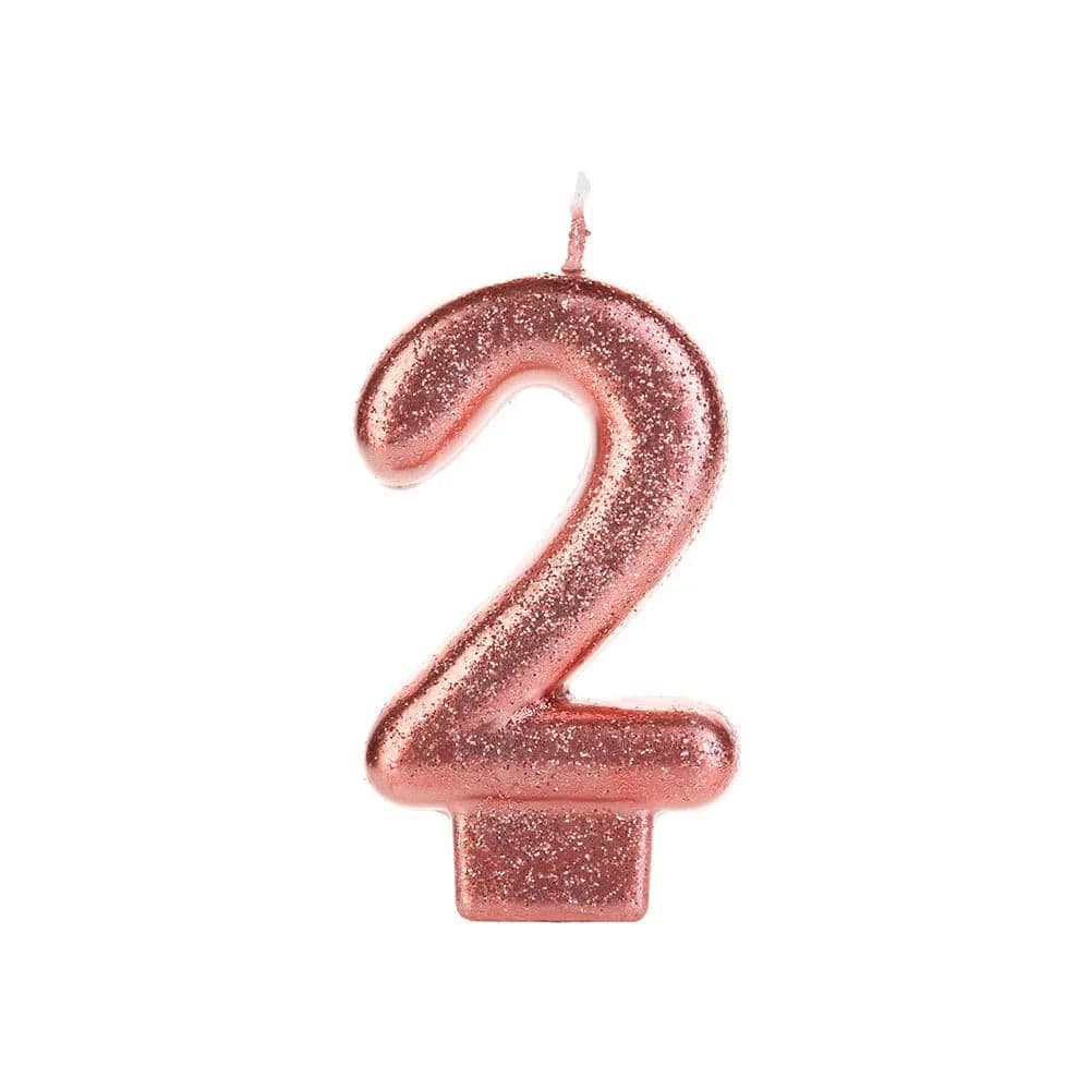 Vela de Aniversário Glitter Número 2 Bronze - Silver Plastic