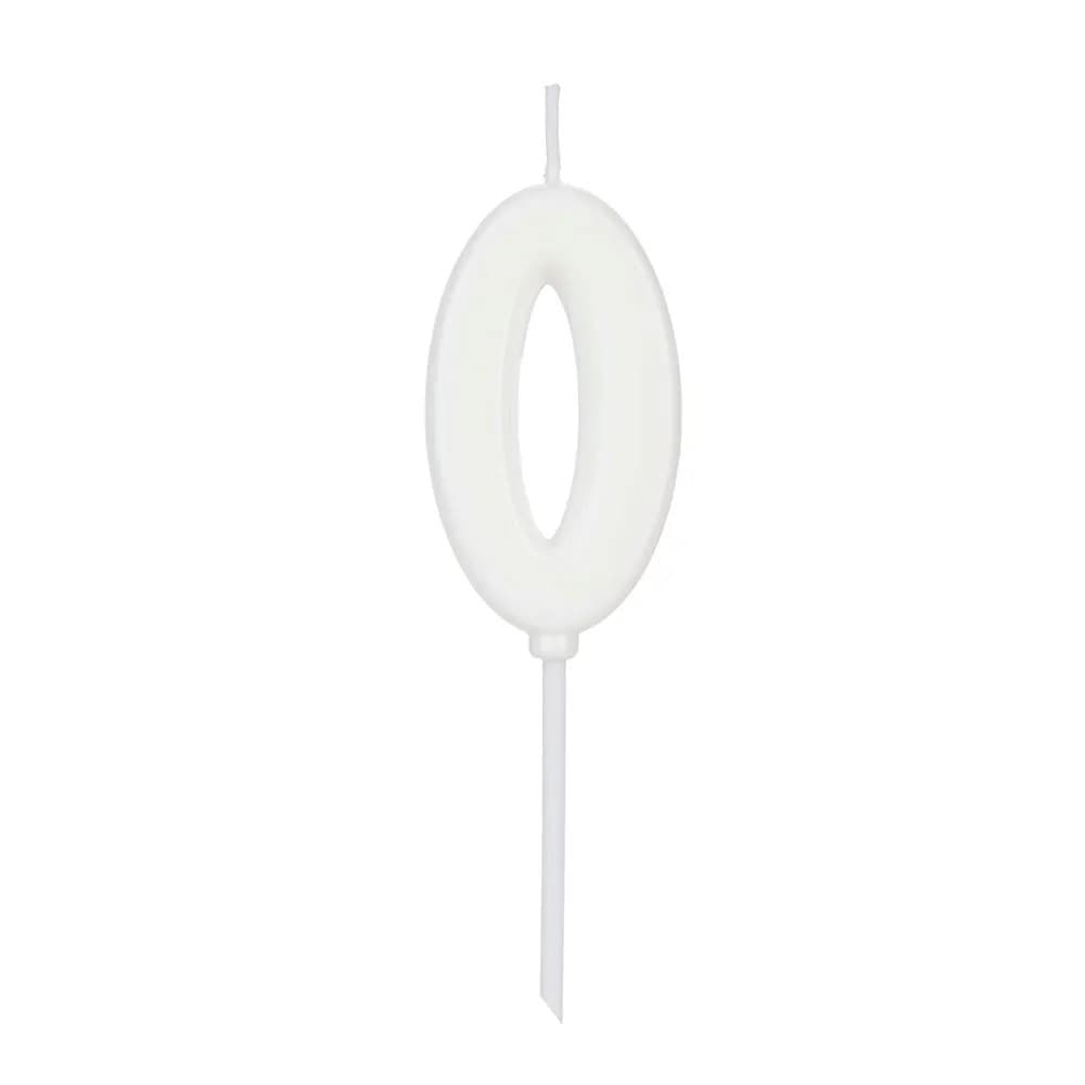 Vela de Aniversário Pick Número 0 Branca - Silver Plastic