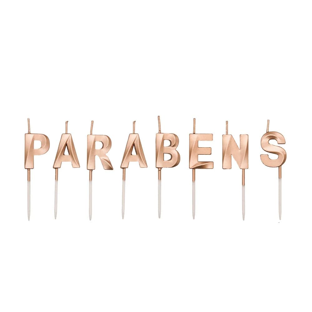 Vela Design Parabéns Dourada - Silver Plastic