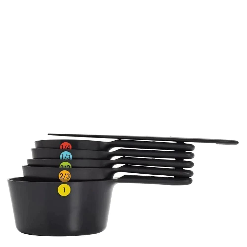 Xícara Medidora de Aço Inox Oxo Preta 6pçs