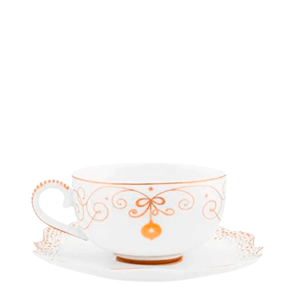 Xícara para Café com Pires de Porcelana Pip Studio Royal Winter Branca 80ml